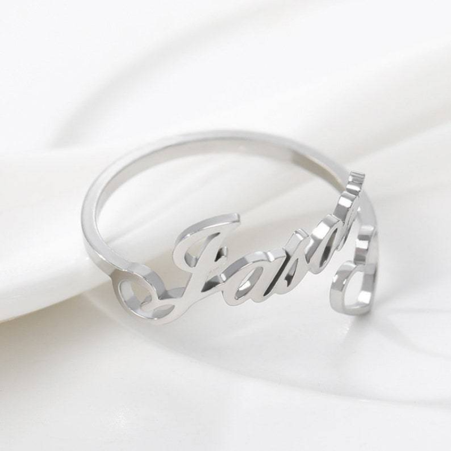 Nhẫn Khắc Chữ Theo Yêu Cầu – Titan Không Gỉ, Quà Tặng Cho Cặp Đôi - Gia Đình - Bạn Bè - Idol