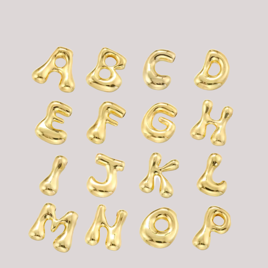 Chữ Cái Nổi Titan Cao Cấp Mạ Vàng – Phong Cách Chunky Bubble