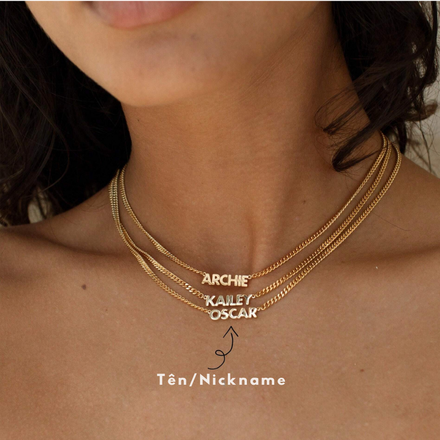 Dây Chuyền Khắc Tên Cá Nhân Hóa – Dây Curb Vàng - Trang Sức Handmade, Quà Tặng Ý Nghĩa Cho Các Dịp Đặc Biệt