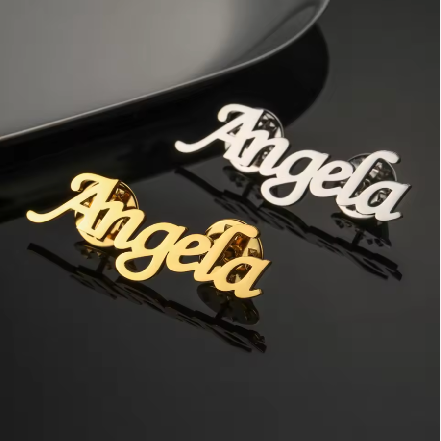 Ghim Cài Tên Theo Yêu Cầu – Titan Cao Cấp Không Gỉ, Trang Sức Cài Áo Cho Nam & Nữ