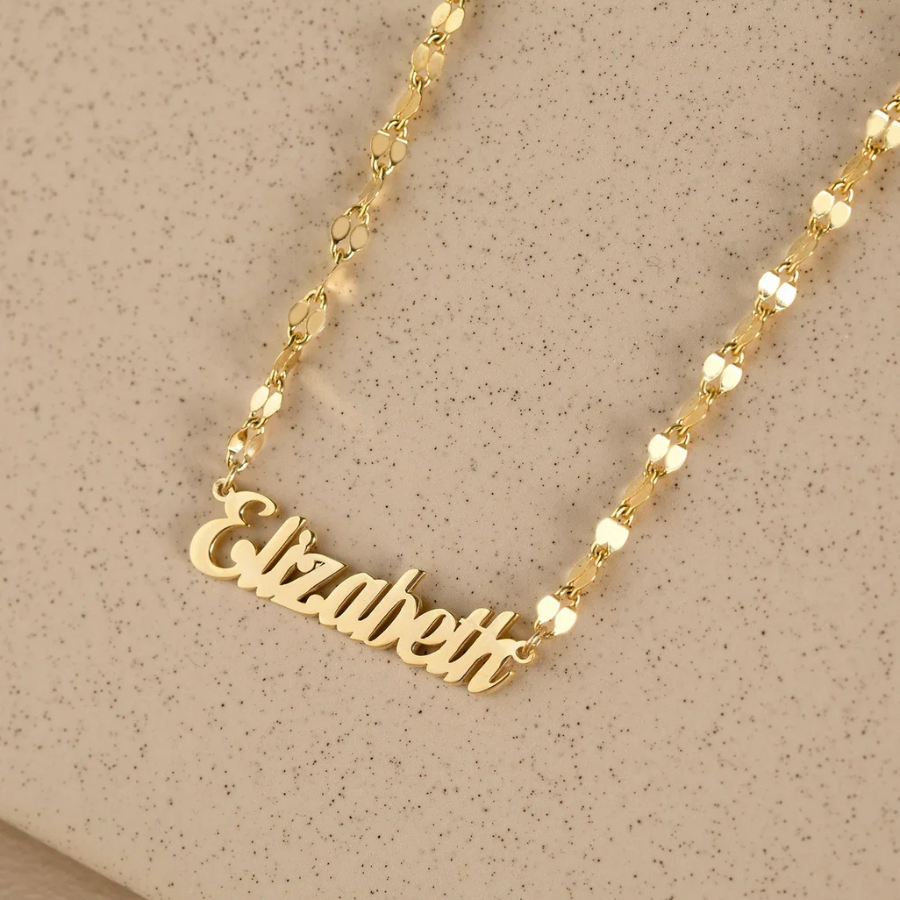 Dây Chuyền Tên Mạ Vàng Theo Yêu Cầu – Kiểu Dây Lip Chain, Quà Tặng Cá Nhân Hóa Cho Mẹ & Bạn Gái