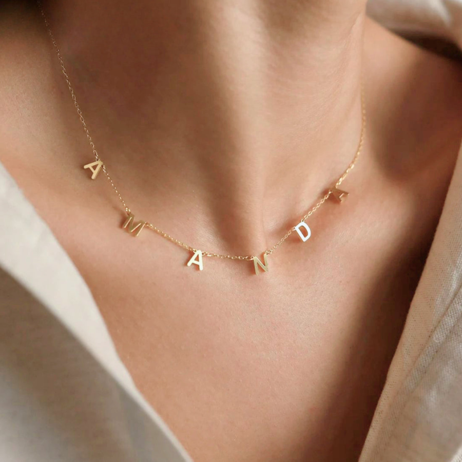 Vòng Cổ Nhiều Chữ Cái Cá Nhân Hóa – Phụ Kiện Ý Nghĩa Dành Tặng Mẹ, Bạn Gái