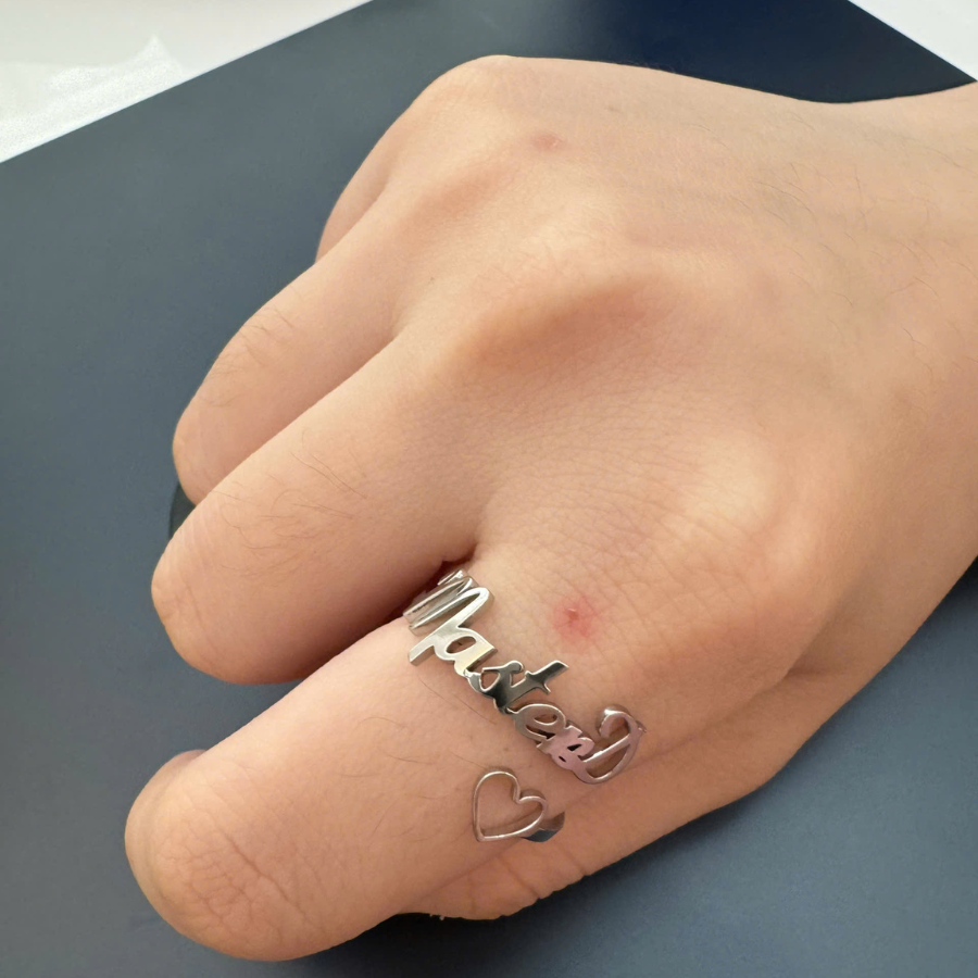 Nhẫn Khắc Chữ Theo Yêu Cầu – Titan Không Gỉ, Quà Tặng Cho Cặp Đôi - Gia Đình - Bạn Bè - Idol