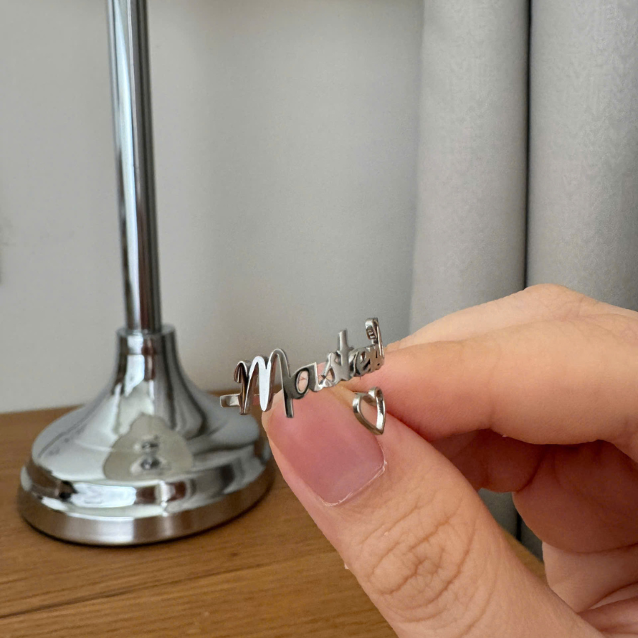 Nhẫn Khắc Chữ Theo Yêu Cầu – Titan Không Gỉ, Quà Tặng Cho Cặp Đôi - Gia Đình - Bạn Bè - Idol