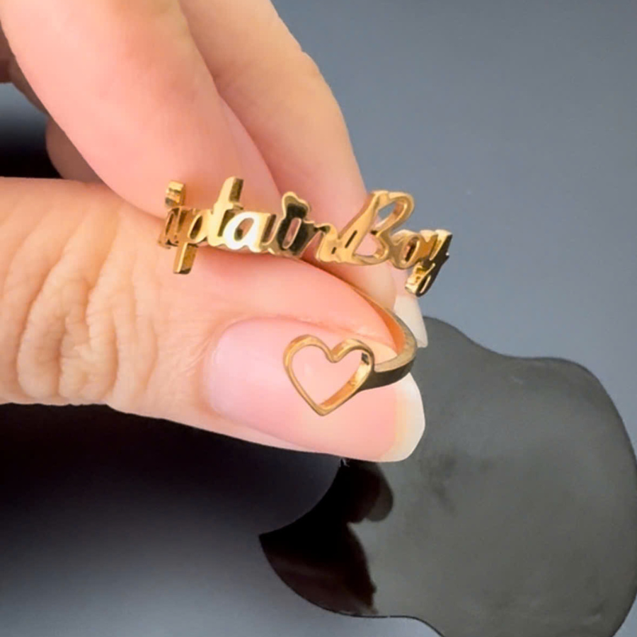 Nhẫn Khắc Chữ Theo Yêu Cầu – Titan Không Gỉ, Quà Tặng Cho Cặp Đôi - Gia Đình - Bạn Bè - Idol