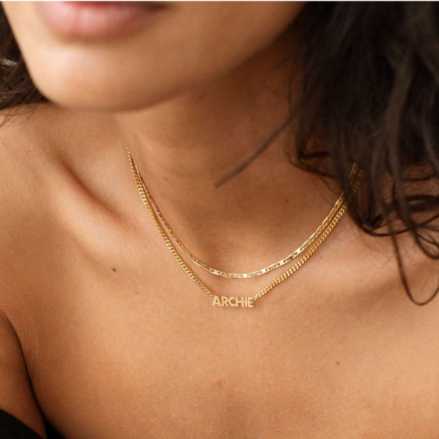 Dây Chuyền Khắc Tên Cá Nhân Hóa – Dây Curb Vàng - Trang Sức Handmade, Quà Tặng Ý Nghĩa Cho Các Dịp Đặc Biệt