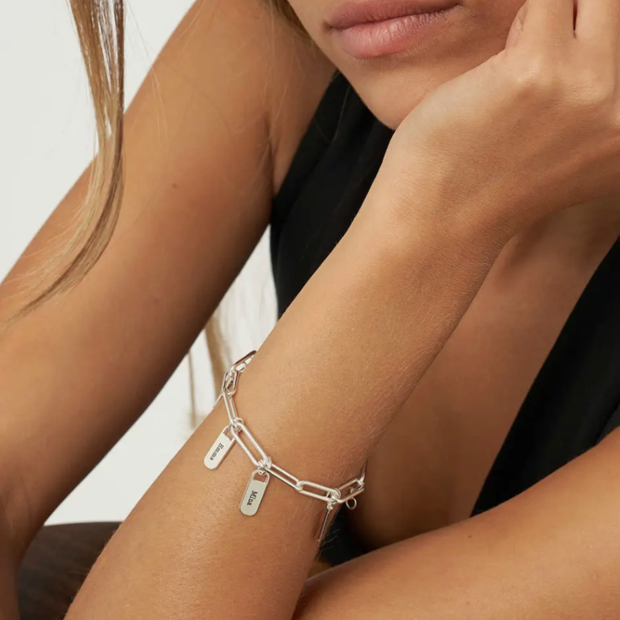 Vòng Tay Khắc Tên Theo Yêu Cầu - Khắc 1-6 Tên, Titan Không Gỉ, Cá Nhân Hóa Nam & Nữ