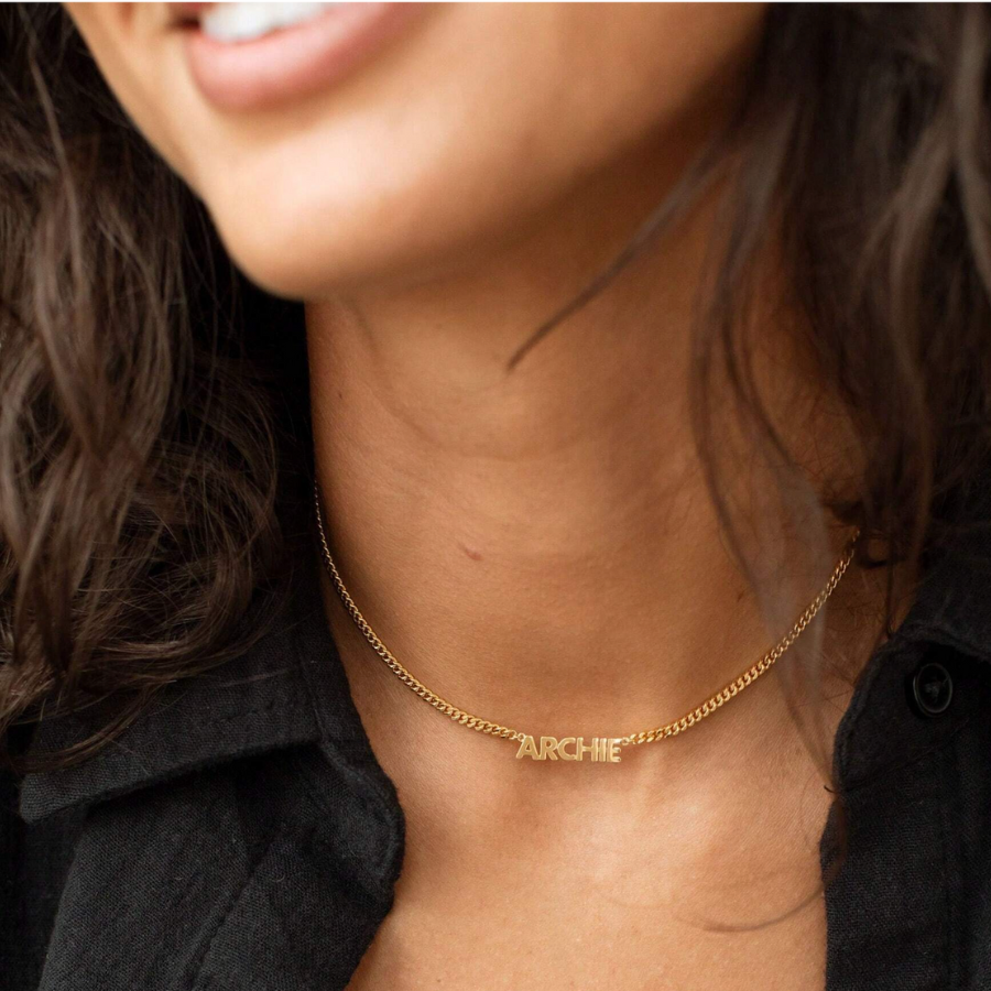 Dây Chuyền Khắc Tên Cá Nhân Hóa – Dây Curb Vàng - Trang Sức Handmade, Quà Tặng Ý Nghĩa Cho Các Dịp Đặc Biệt