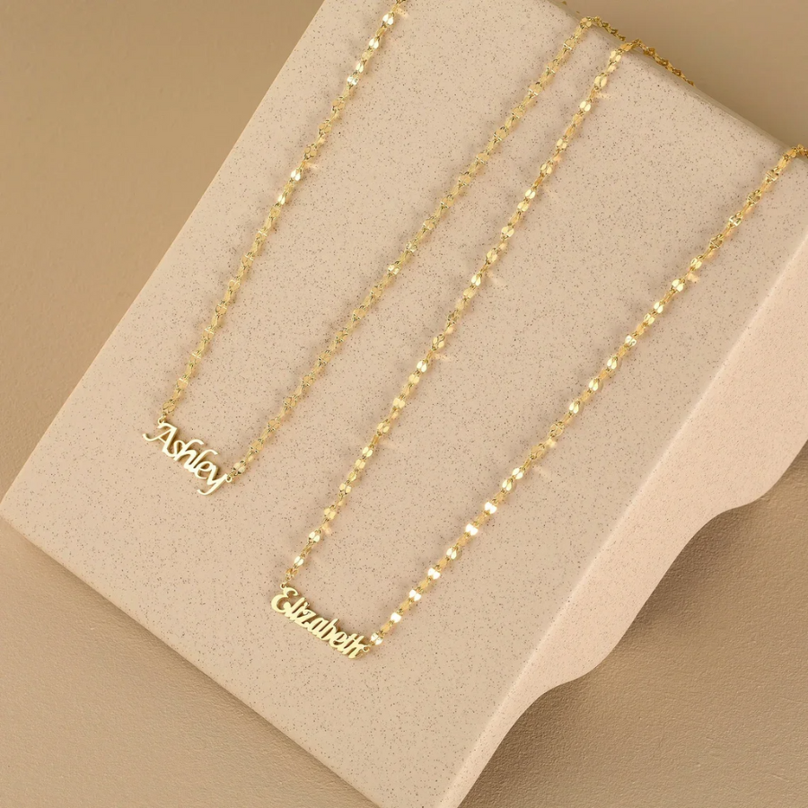 Dây Chuyền Tên Mạ Vàng Theo Yêu Cầu – Kiểu Dây Lip Chain, Quà Tặng Cá Nhân Hóa Cho Mẹ & Bạn Gái
