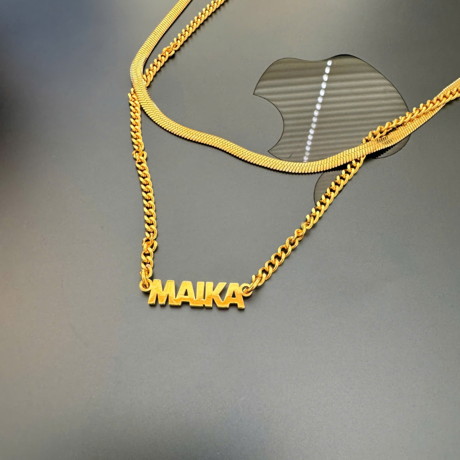 Dây Chuyền Khắc Tên Cá Nhân Hóa – Dây Curb Vàng - Trang Sức Handmade, Quà Tặng Ý Nghĩa Cho Các Dịp Đặc Biệt