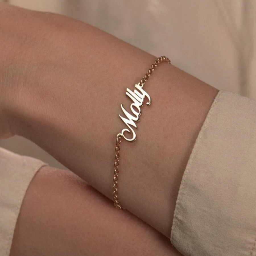 Vòng Tay/Vòng chân Khắc Tên Theo Yêu Cầu - Titan Không Gỉ, Cá Nhân Hóa, Phù Hợp Nữ & Bé