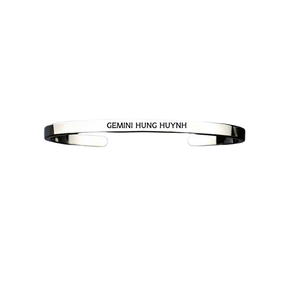 Vòng Tay Mở Khắc Tên Riêng - Bản Mảnh Minimal