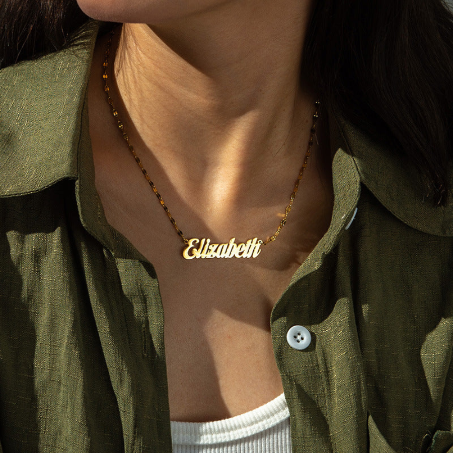 Dây Chuyền Tên Mạ Vàng Theo Yêu Cầu – Kiểu Dây Lip Chain, Quà Tặng Cá Nhân Hóa Cho Mẹ & Bạn Gái