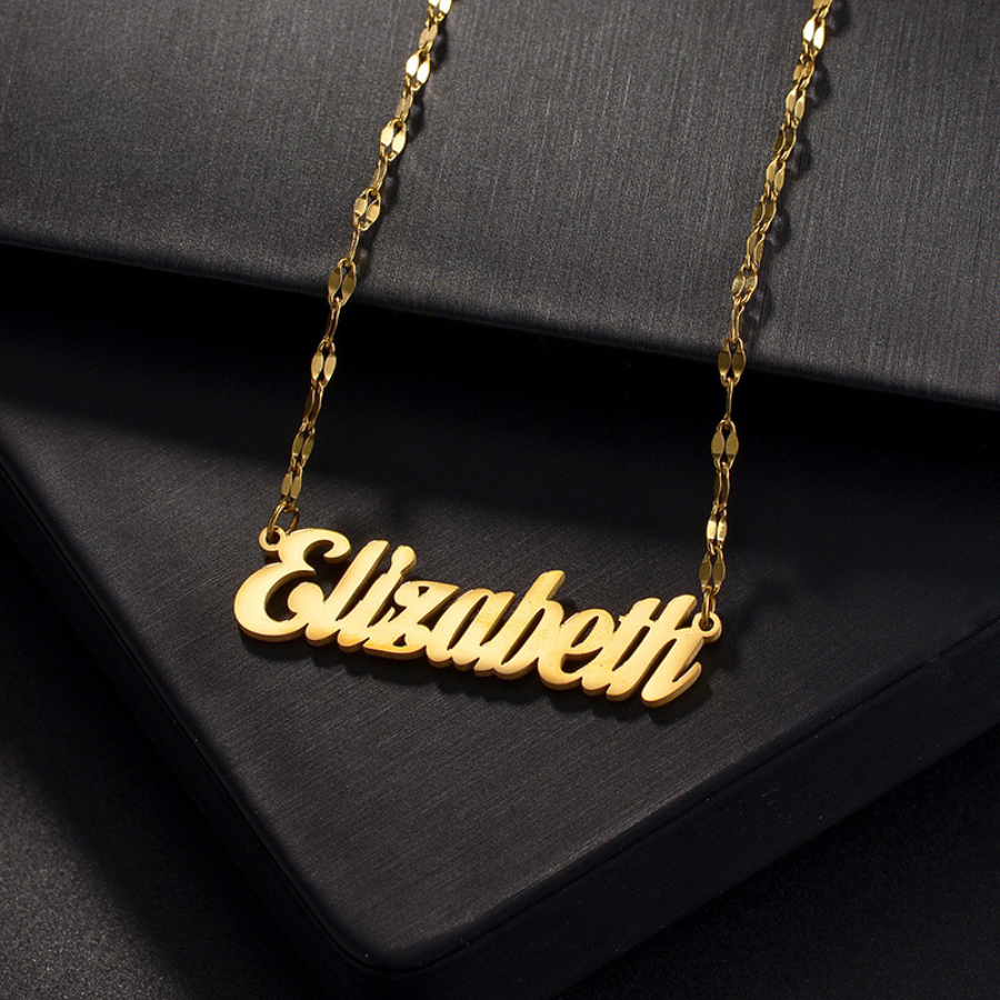 Dây Chuyền Tên Mạ Vàng Theo Yêu Cầu – Kiểu Dây Lip Chain, Quà Tặng Cá Nhân Hóa Cho Mẹ & Bạn Gái