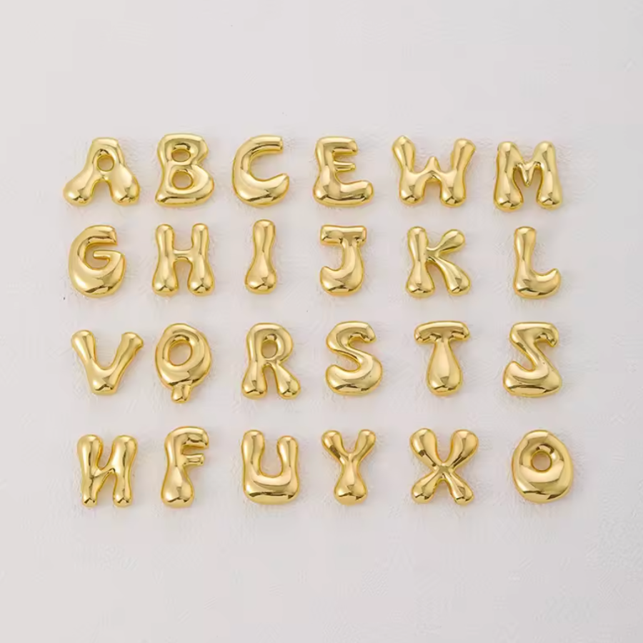 Chữ Cái Nổi Titan Cao Cấp Mạ Vàng – Phong Cách Chunky Bubble
