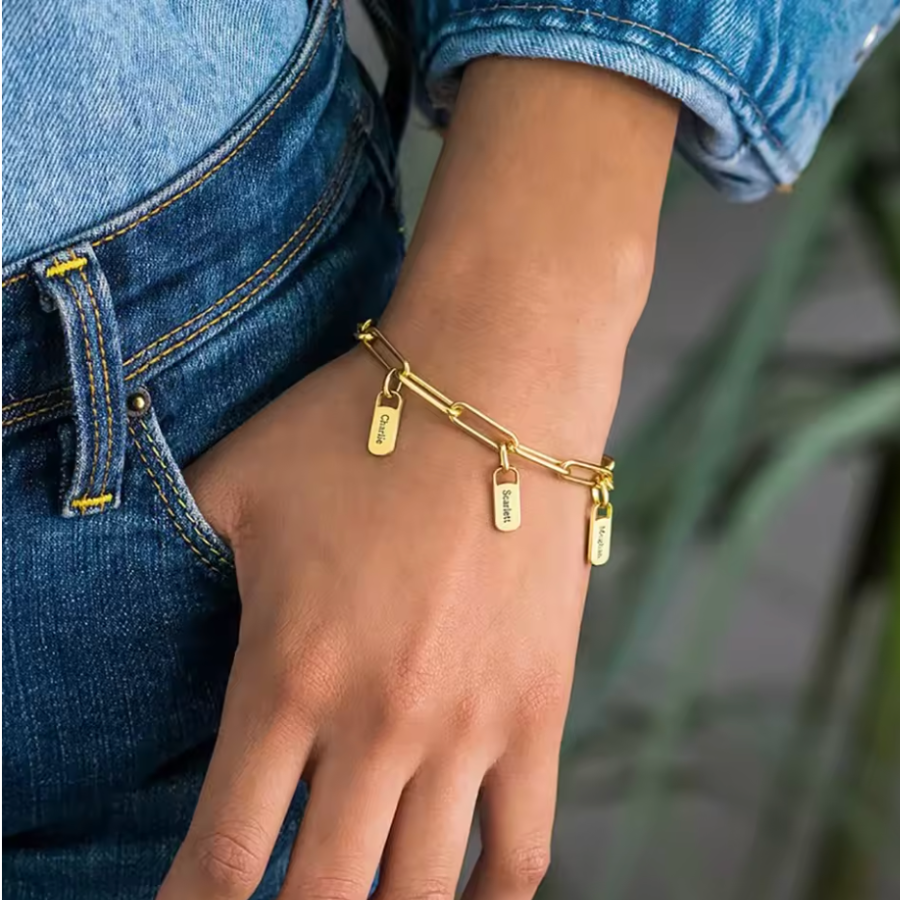 Vòng Tay Khắc Tên Theo Yêu Cầu - Khắc 1-6 Tên, Titan Không Gỉ, Cá Nhân Hóa Nam & Nữ