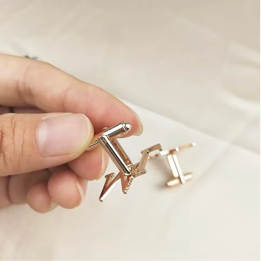 Phụ kiện cài cổ tay áo sơ mi - Khuy măng - Khắc Chữ Theo Yêu Cầu – Thép Không Gỉ, Khắc Chữ Cái Riêng - 1 Cặp 2 Chiếc