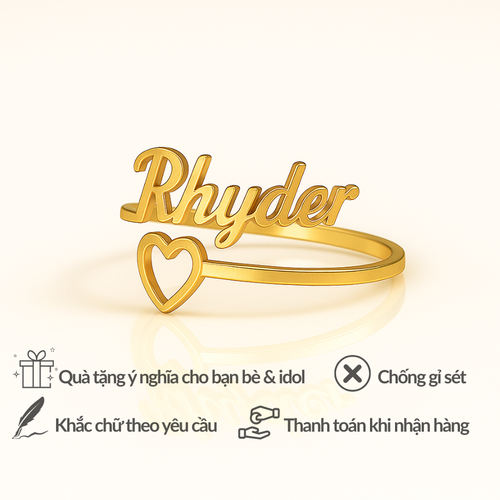 Nhẫn Khắc Chữ Theo Yêu Cầu – Titan Không Gỉ, Quà Tặng Cho Cặp Đôi - Gia Đình - Bạn Bè - Idol