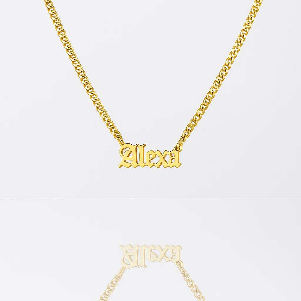 Dây Chuyền Khắc Tên Old English – Cá Nhân Hóa, Phong Cách Cổ Điển