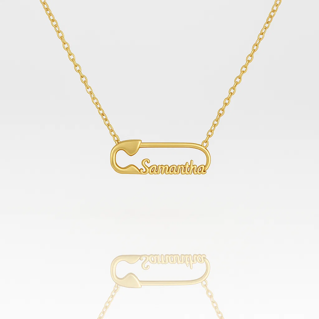 Dây chuyền kẹp ghim khắc tên - Thiết kế cá nhân hoá, cá tính & hiện đại
