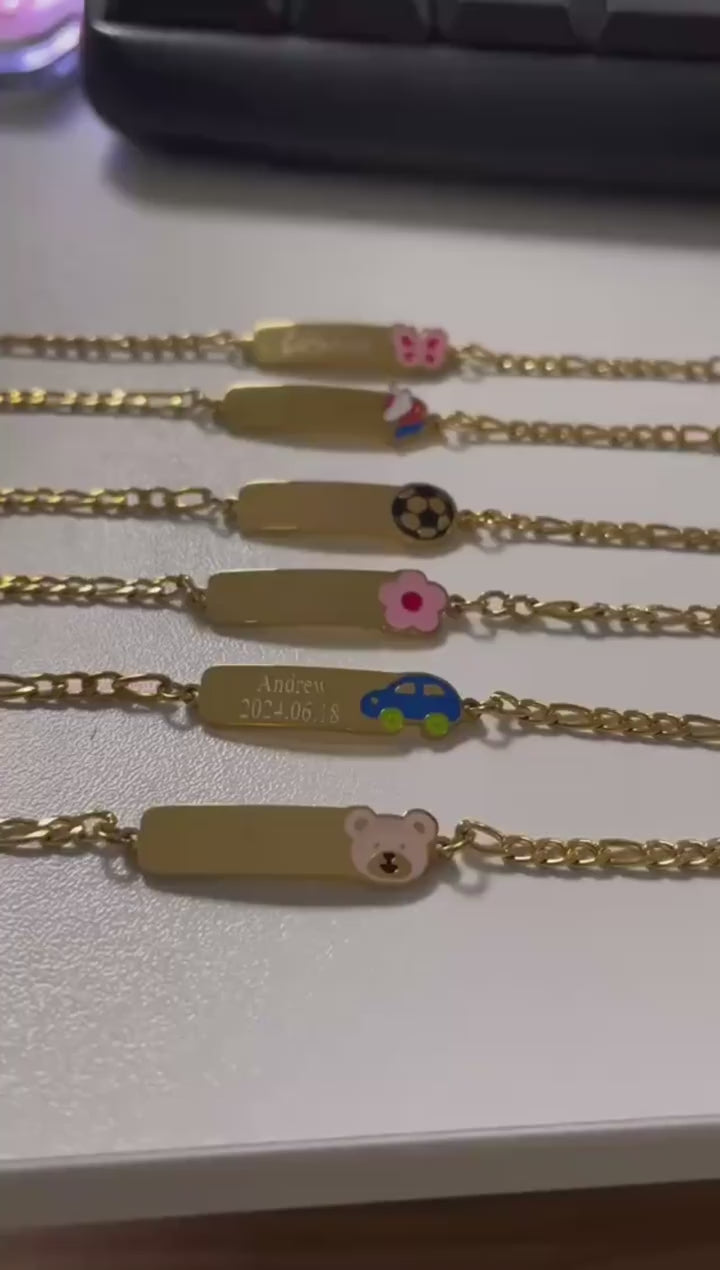 Vòng Tay Khắc Tên, Ngày Sinh Cho Bé – Thiết Kế Dễ Thương, Khắc Theo Yêu Cầu